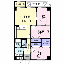 エスペランサ・ヤマダの物件間取画像